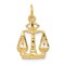 14K Yellow Gold Scales Of Justice Charm Law Jewelry 21mm x 13mm